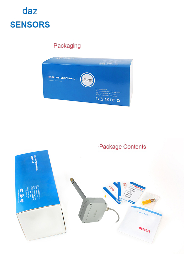 AF3485 Duct-Mounted Temperature and Humidity Transmitter, No Display, RS485 — manufacturer information 9